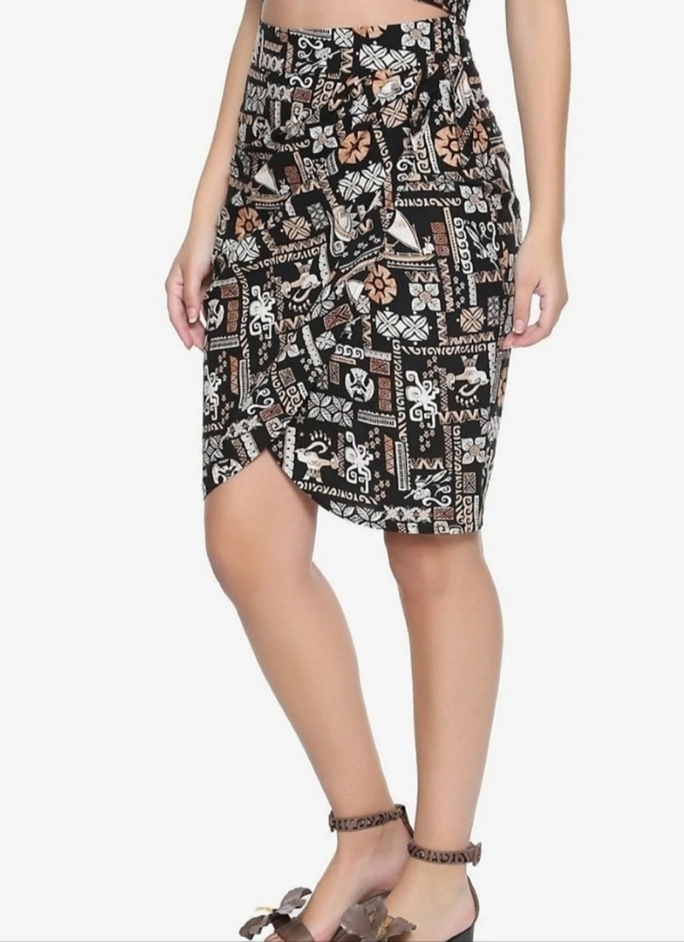 NWT Disney Moana retro faux wrap tie skirt Hot Topic Maui Poi Hawaiian Princess